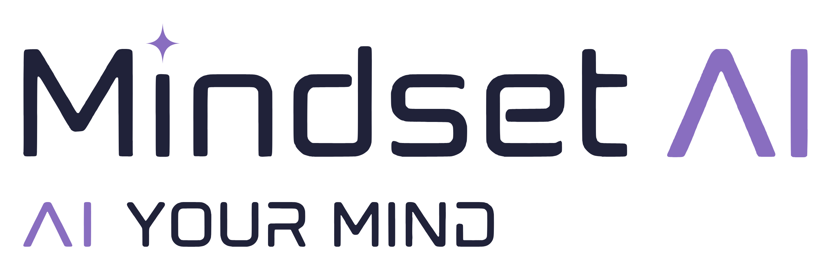 לוגו עם סלוגן Mindset AI בהיר